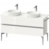 Duravit Sivida szafka 131,5x47,5x54,8 cm podumywalkowa wisząca biała-chrom SV4661010220000