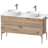 Duravit Sivida szafka 131,5x47,5x54,8 cm podumywalkowa wisząca dąb-chrom SV4661010550000