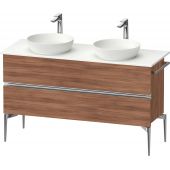 Duravit Sivida szafka 131,5x47,5x54,8 cm podumywalkowa wisząca orzech-chrom SV4661010790000