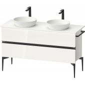 Duravit Sivida szafka 131,5x47,5x54,8 cm podumywalkowa wisząca biała-czarna SV46610BD220000