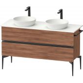 Duravit Sivida szafka 131,5x47,5x54,8 cm podumywalkowa wisząca czarna-orzech SV46610BD790000