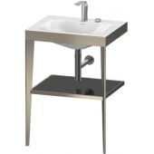 Duravit XViu umywalka meblowa 60x48 cm z konsolą stojącą biały/czarny wysoki połysk XV4714EB140