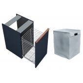 Zestaw Elita Look szafka 40 cm podblatowa wisząca z wkładem do kosza niebieski mat (RE080402027030, RE199488000010)