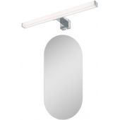 Zestaw Elita Oval lustro 50x100 cm owalne z kinkietem Rabalux Oliro 1x6 W chrom (RE067567000010, 75048)