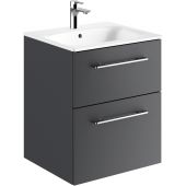 Geberit Selnova Square umywalka z szafką 55 cm zestaw meblowy biały/lava mat 501.233.00.1