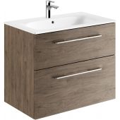 Geberit Selnova Square umywalka z szafką 80 cm zestaw meblowy biały/orzech włoski 501.242.00.1