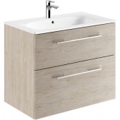 Geberit Selnova Square umywalka z szafką 80 cm zestaw meblowy biały/orzech włoski jasny 501.243.00.1