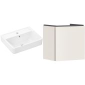 Zestaw Hansgrohe Xanuia Q umywalka z szafką Xilesa E 50 cm piaskowa (54247780, 60131450)