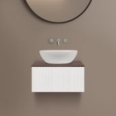 Ksuro 02 szafka 60 cm podumywalkowa wisząca z blatem biały mat/orzech 58001006