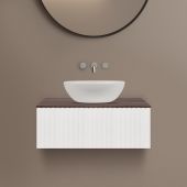 Ksuro 02 szafka 80 cm podumywalkowa wisząca z blatem biały mat/orzech 58002006