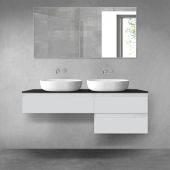 Oltens Vernal zestaw mebli łazienkowych 140 cm z blatem szary mat/czarny mat 68291700