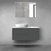 Oltens Vernal zestaw mebli łazienkowych 100 cm z blatem grafit mat/biały połysk 68204400