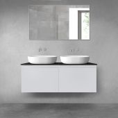 Oltens Vernal zestaw mebli łazienkowych 120 cm z blatem szary mat/czarny mat 68246700