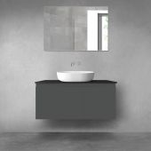 Oltens Vernal zestaw mebli łazienkowych 100 cm z blatem grafit mat/czarny mat 68255400