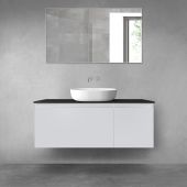 Oltens Vernal zestaw mebli łazienkowych 120 cm z blatem szary mat/czarny mat 68256700