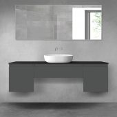 Oltens Vernal zestaw mebli łazienkowych 160 cm z blatem grafit mat/czarny mat 68394400
