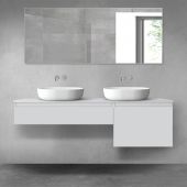 Oltens Vernal zestaw mebli łazienkowych 160 cm z blatem szary mat 68343700