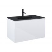 Oltens Vernal umywalka z szafką 80 cm czarny mat/biały połysk 68015000