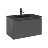 Oltens Vernal umywalka z szafką 80 cm czarny mat/grafit mat 68015400