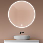 Oltens Nordlis lustro 100x100 cm okrągłe z oświetleniem z przodu z matą grzewczą 64102000