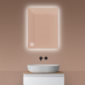 Oltens Nordlis lustro 60x80 cm prostokątne z oświetleniem od tyłu z matą grzewczą 64115000