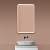 Oltens Nordlis lustro 60x100 cm prostokątne z oświetleniem z przodu z matą grzewczą miedź szczotkowana 64117610