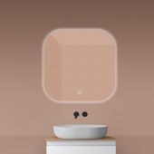 Oltens Nordlis lustro 80x80 cm kwadratowe z oświetleniem od tyłu z matą grzewczą 64125000