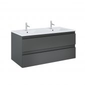 Oltens Vernal szafka 120 cm podumywalkowa wisząca z umywalką grafit mat/biały połysk 68464400