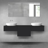 Oltens Vernal zestaw mebli łazienkowych 180 cm z blatem czarny mat 68488300