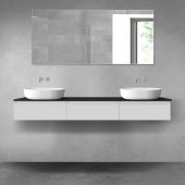 Oltens Vernal zestaw mebli łazienkowych 180 cm z blatem szary mat/czarny mat 68499700