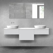 Oltens Vernal zestaw mebli łazienkowych 180 cm z blatem szary mat/biały połysk 68509700