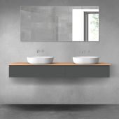 Oltens Vernal zestaw mebli łazienkowych 180 cm z blatem grafit mat/dąb 68565400