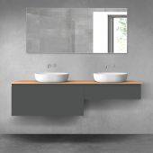Oltens Vernal zestaw mebli łazienkowych 180 cm z blatem grafit mat/dąb 68566400
