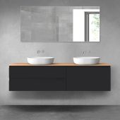 Oltens Vernal zestaw mebli łazienkowych 180 cm z blatem czarny mat/dąb 68567300