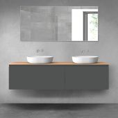 Oltens Vernal zestaw mebli łazienkowych 180 cm z blatem grafit mat/dąb 68569400