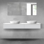 Oltens Vernal zestaw mebli łazienkowych 180 cm z blatem szary mat/biały połysk 68574700