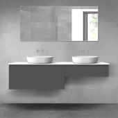 Oltens Vernal zestaw mebli łazienkowych 180 cm z blatem grafit mat/biały połysk 68575400