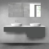 Oltens Vernal zestaw mebli łazienkowych 180 cm z blatem grafit mat/biały połysk 68577400