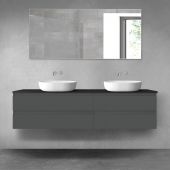 Oltens Vernal zestaw mebli łazienkowych 180 cm z blatem grafit mat/czarny mat 68579400
