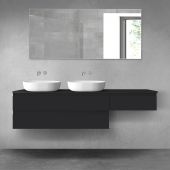 Oltens Vernal zestaw mebli łazienkowych 180 cm z blatem czarny mat 68591300