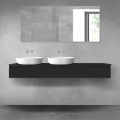 Oltens Vernal zestaw mebli łazienkowych 180 cm z blatem czarny mat 68592300