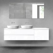 Oltens Vernal zestaw mebli łazienkowych 180 cm z blatem biały połysk 68594000