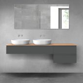 Oltens Vernal zestaw mebli łazienkowych 180 cm z blatem grafit mat/dąb 68598400