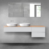 Oltens Vernal zestaw mebli łazienkowych 180 cm z blatem szary mat/dąb 68598700