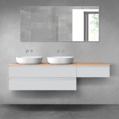 Oltens Vernal zestaw mebli łazienkowych 180 cm z blatem szary mat/dąb 68600700