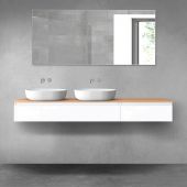 Oltens Vernal zestaw mebli łazienkowych 180 cm z blatem biały połysk/dąb 68601000