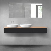 Oltens Vernal zestaw mebli łazienkowych 180 cm z blatem czarny mat/dąb 68601300