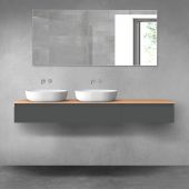 Oltens Vernal zestaw mebli łazienkowych 180 cm z blatem grafit mat/dąb 68601400