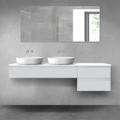 Oltens Vernal zestaw mebli łazienkowych 180 cm z blatem szary mat/biały połysk 68607700