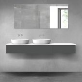 Oltens Vernal zestaw mebli łazienkowych 180 cm z blatem grafit mat/biały połysk 68610400